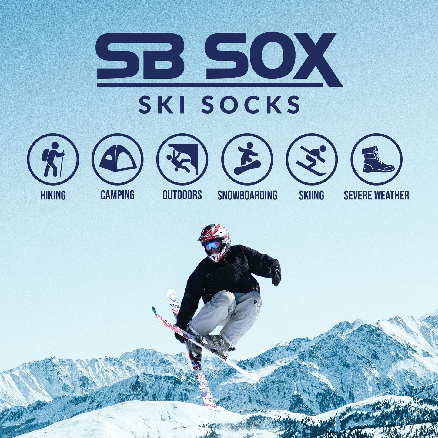 2-pair merino wool ski socks
